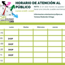 Horario DIOP Curso 2024-25